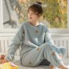 Winter Pajama Women Japanese Korean Version Sweet New Coral Velvet Thick Warm Flannel Women's Homewear Set