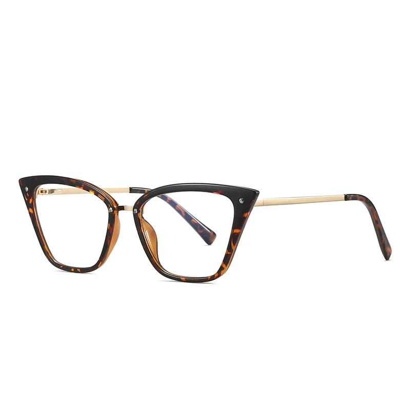 

Spring Hinge Blue Light Blocking Cat Eye Nearsighted Glasses For Women Leopard Frame Myopes Lunettes 0 -0.5 -0.75 To -6.0 0