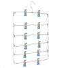 1PC Multilayer Clothes Hangers With 12 Clips Clothing Storage Rack Holder Drying Wardrobe Folding Pants Clothes Metal Skirt Rack
