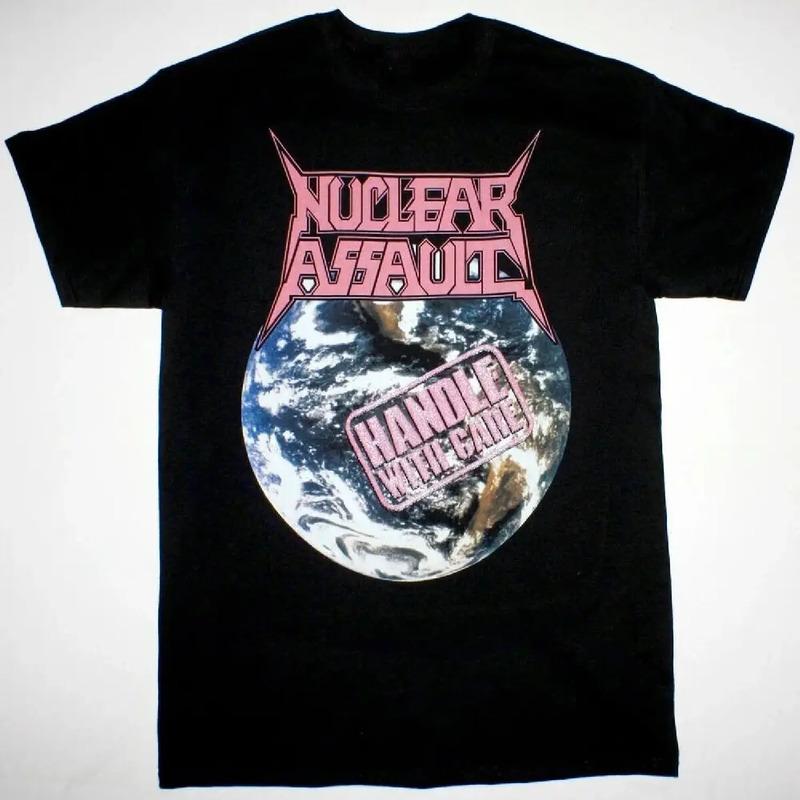 Camiseta Preta Rara Nuclear Assault Handle With Care De Todo S разноцветный