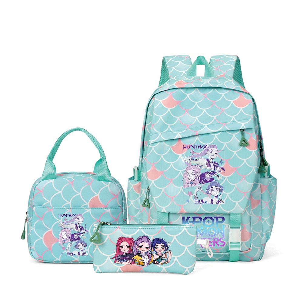 Kpop Demon Hunters, Elementary School Bag, Children'S Backpack, Lunch Bag, Pencil Bag, Three-Piece Set, Student Backpack