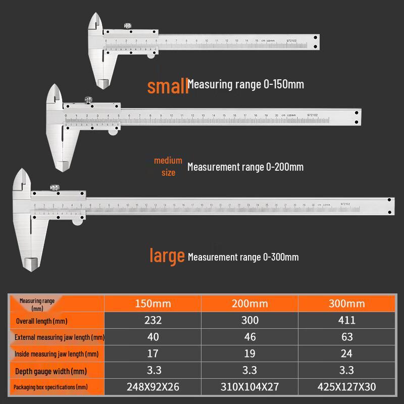 Kalei Mechanical Vernier Caliper 0-150mm CN plug (adapter included)