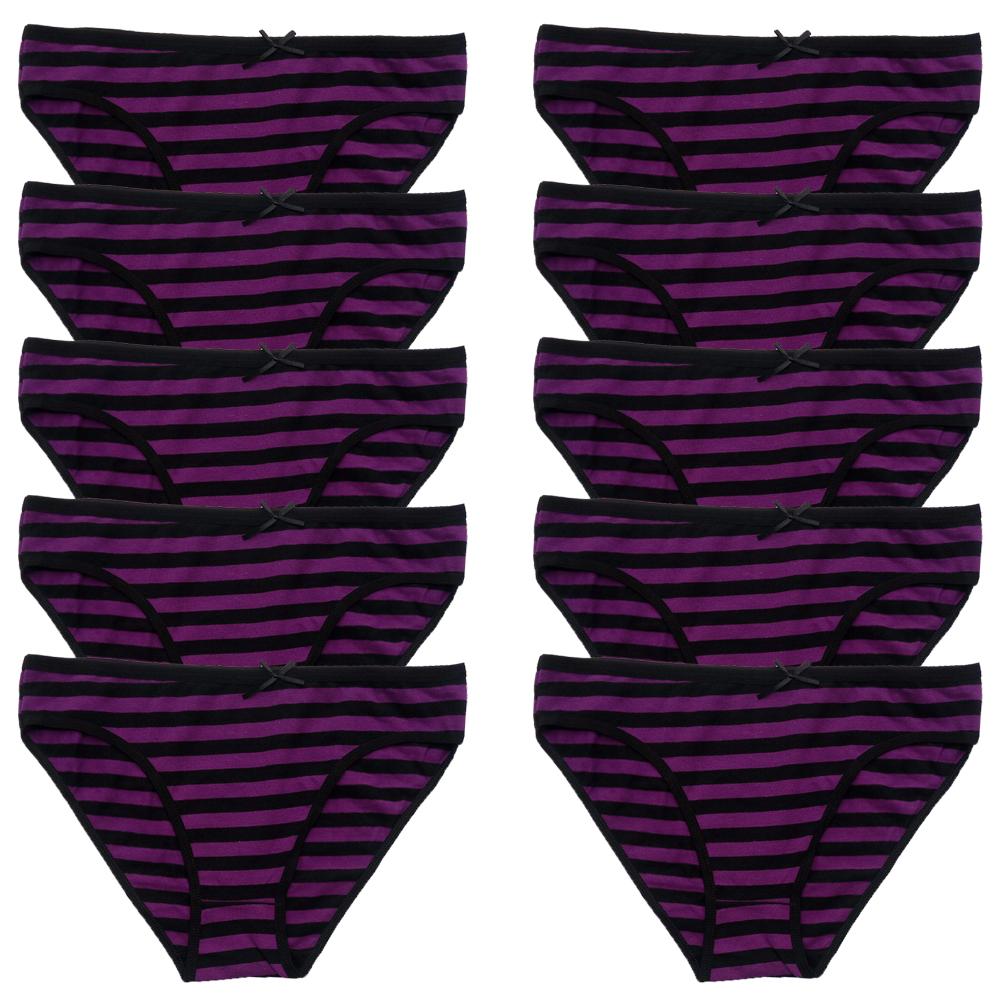 Cotton Panties for Woman Sexy Lace Underwear Briefs Set Lingerie Girls Ladies Bikini Underpants Striped Print Knickers 10Pcs/set