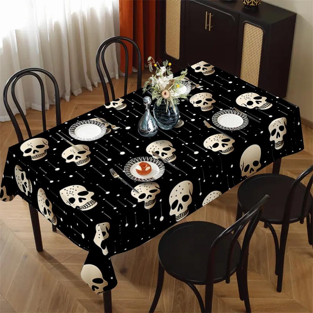 Day of The Dead Rectangle Table Cloth for Table Decor Kitchen Dining Waterproof Reusable Tablecloth for Tables Holiday Party