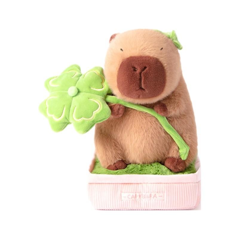 Capybara Plush Potted Toy Cute Soft Filled Doll Desktop Decoration Gift Holiday