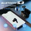 Wireless Earphone Bluetooth 5.4 Headphone 60H Playback LED Power Display EarBuds Mic Noise Cancellation Stereo Sound Headsets