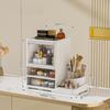 New foldable desktop cosmetics storage box, multi-layer rack, dustproof large-capacity dresser, finishing cabinet