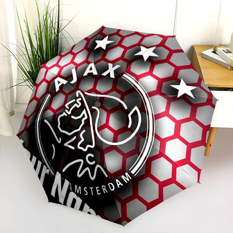 1 PC Automatic Folding Umbrella - AFC Ajax Custom Name Pattern, Portable & Foldable Design with 8 Ribs, Christmas Birthday Gifts
