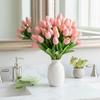 10Pcs Artificial Tulips Flowers, Red Real Touch Fake Tulips for Valentine's Day Mother's Day Home Kitchen Wedding Decor and New Year Decor