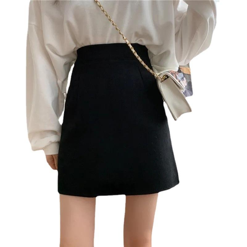 Women's Academic Style Teacher Skirt High Waisted Anti Exposure A Line Slimming Bodycon Casual All Match Versatile Campus Wear Skirt