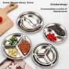 Stainless Steel Circular Divided Plate Roast Meat Dipping Household Seasoning Snack Sauce Dish Food Sauce Dish For Plate Kitchen