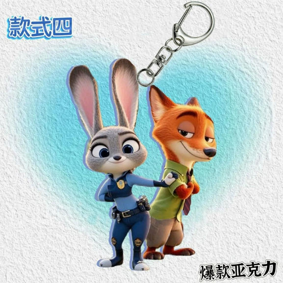 

Cute Zootopiaed Movie Creative Keychain Cute Cartoon Anime Acrylic Ornaments Fashion Handbags Decoration Couples Friends Gifts