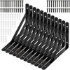 Pacote com 12 Suportes de Prateleira de 8 polegadas, Suporte de Parede de Aço Resistente em L para Prateleiras, Suportes de Ângulo para Prateleiras Flutuantes, Carga Máxima de 132 Lbs por Par