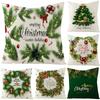 Polyester Printed Pillow Cover Christmas New Green Series Sofa Cushion Cover Home