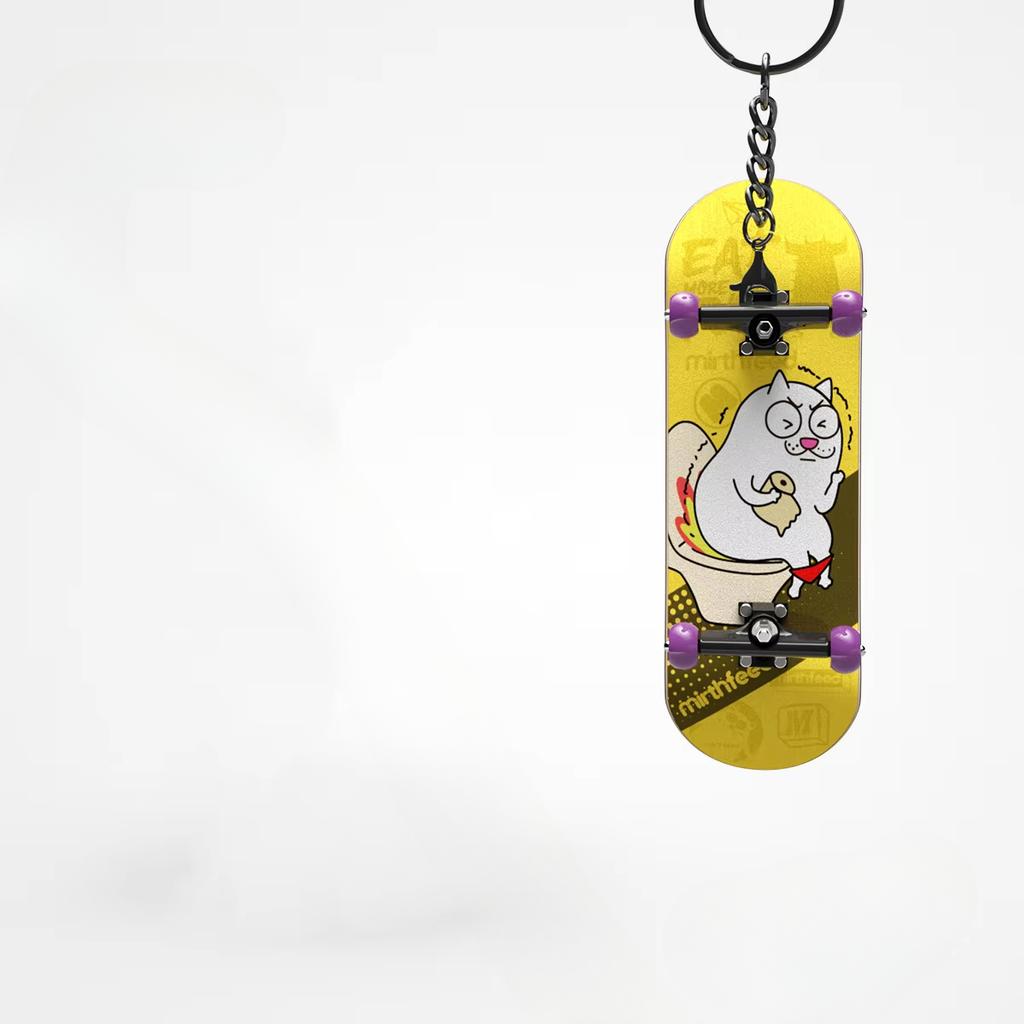 Mini Fingertip Skateboard Keychain With Bearing Professional 5 Layer Maple Wood Skateboard Stress Relief Toys Children's Gifts