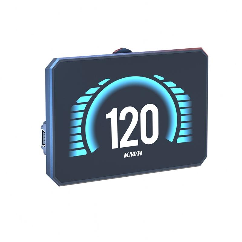 P16 Car Hud Obd2 Lcd Meter Head Up Display Speedometer Kmh,Mph Tachometer Water Temp Fuel Consumption Turbo Pressure