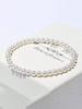 Set de 2 pulseras de perlas artificiales, Delicados brazaletes elásticos de cuentas, Brazaletes de perlas boho apilables para mujeres, Regalos de joyería para damas de honor