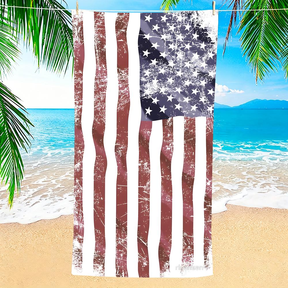 Asciugamano Art Vintage Bandiera USA Asciugamano Morbido Piscina Regalo per Viaggio Palestra Doccia Campeggio Asciugatura Rapida Sportivo Grandi Asciugamani da Spiaggia