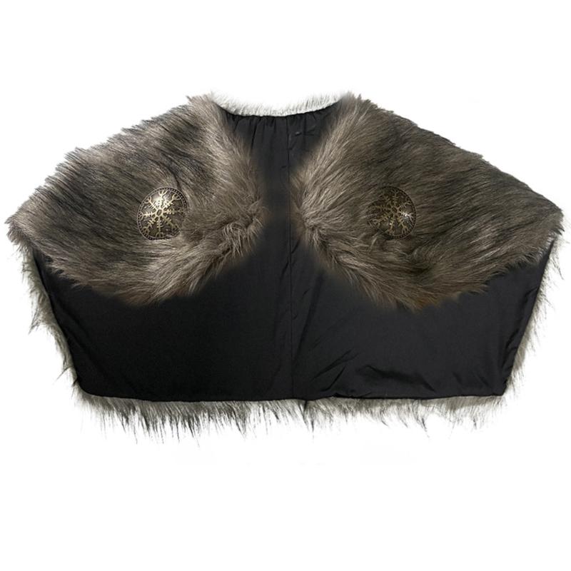 

Men Medieval Furry Shawl Medieval Furry Mantle Shoulder Wrap Collar LARP Cosplay Costume Halloween Cosplay Accessories 1