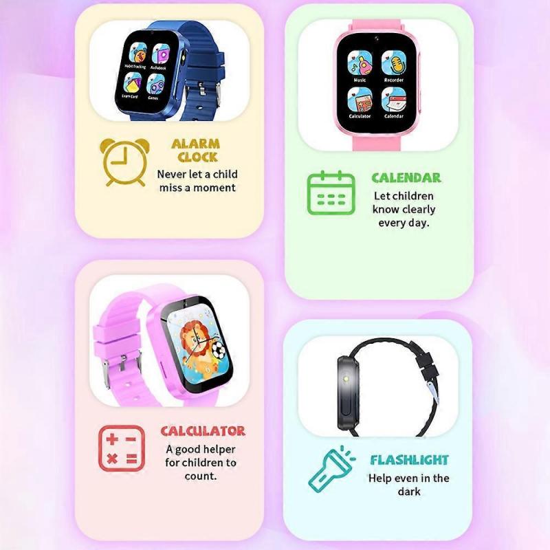 A21 1.5 Inch Touch Screen Kids Smart Watch with 30 Games Pedometer Habit Tracking Camera Watch - Blu