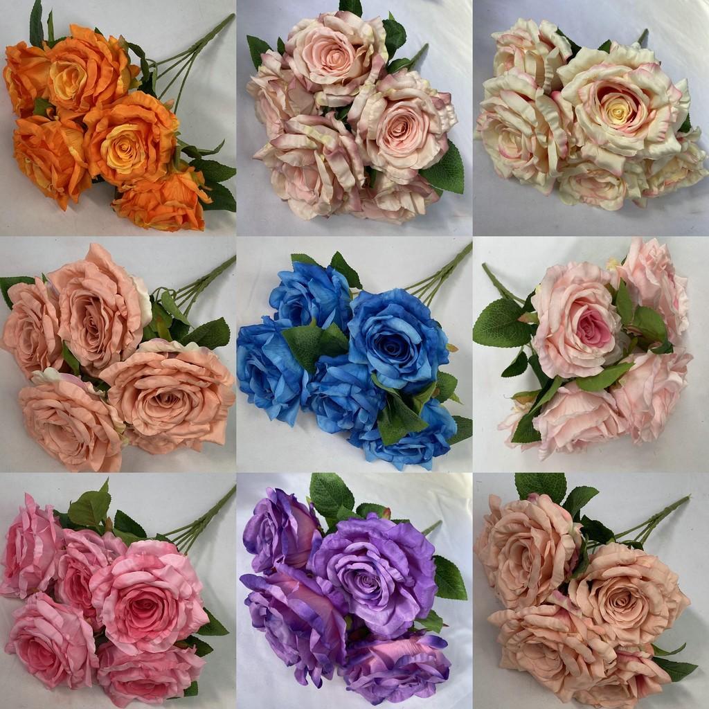 Silk Rose Artificial Flowers Bouquet Wedding Decor Home Photography Floral Prop