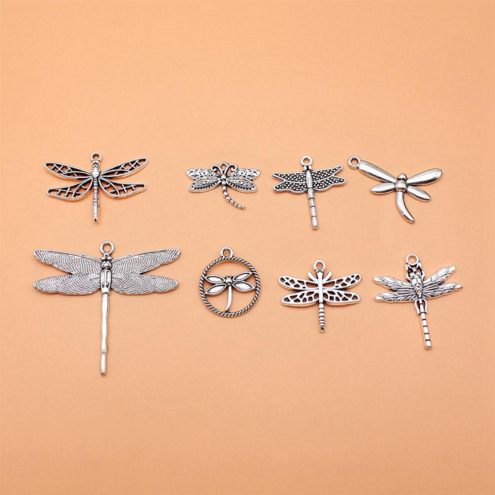 1 Set Mix Libel Bedels Vogel Hangers Voor Sieraden Maken Met Insectenthema