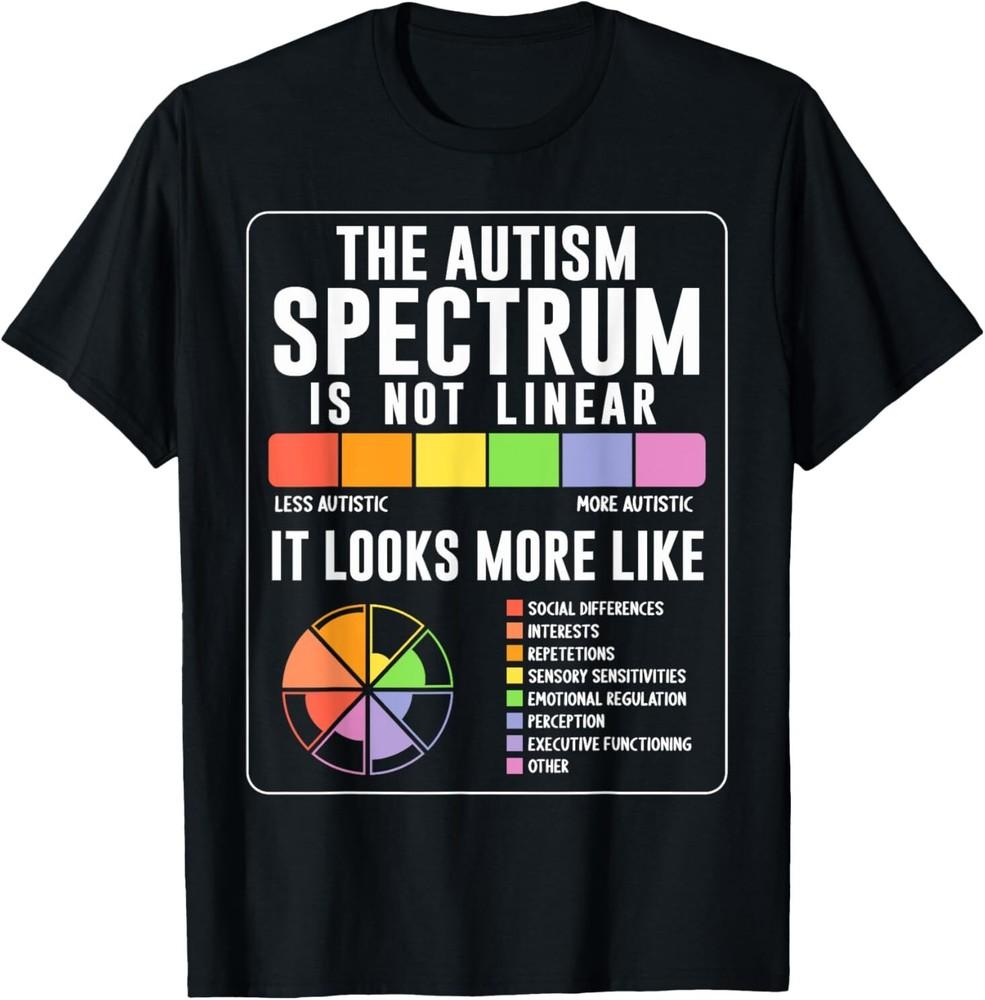 

The Autism Spectrum Is Not Linear Autism Awareness Month T-Shirt Unisex T-Shirt XXXL