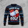 3D Printed Funny Santa Claus Play Golf Graphic Ugly Christmas Sweater for Women New Xmas Pullovers Sweatshirts Cool Jumper Tops