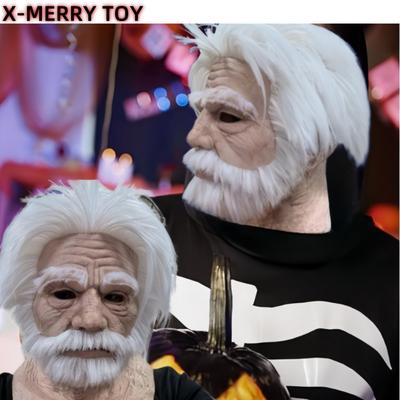 Realistic Latex Old Man Mask, Human Head, Carnival Costume, Dress, Halloween Party, Wrinkle Grandpa Halloween Supplies Props