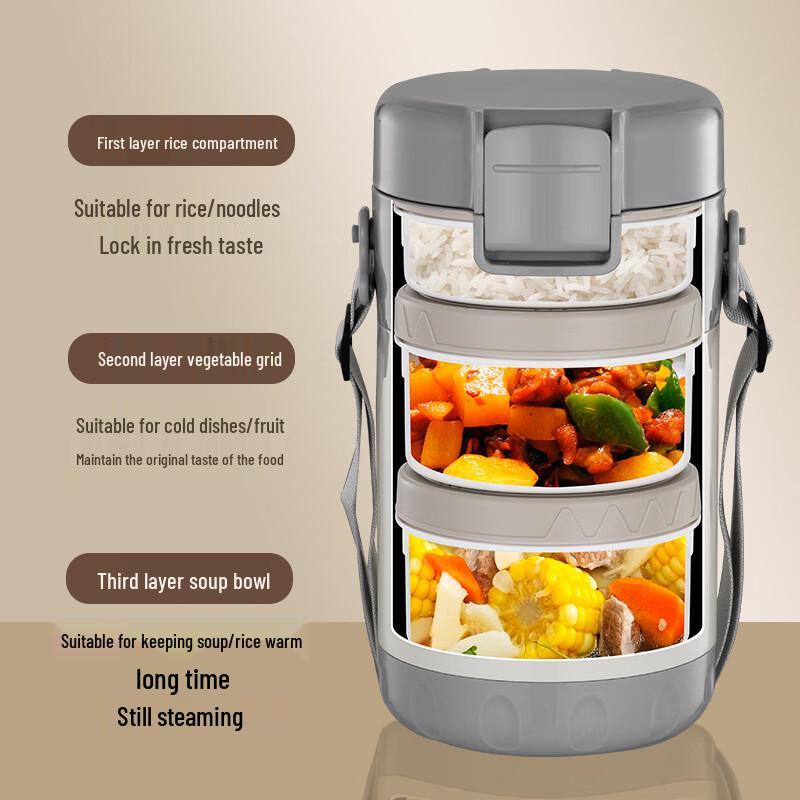 Ru Han 3-Layer 316 Stainless Steel Insulated Lunch Box