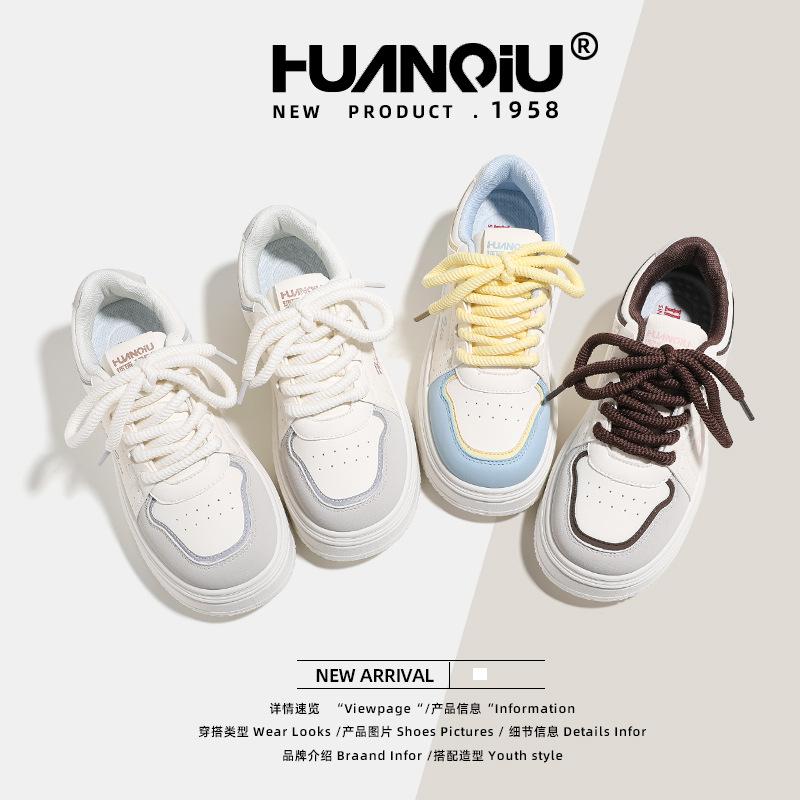 Global Platform White Shoes Women's KMJH6116 Summer New Versatile Niche Women's Shoes Original Height-increasing Casual Board Shoes