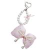 Imitation Pearl Beaded Butterfly Keychain Comfortable Bowknot Keyring Pendant Women Mobile Phone Chain Decorative Charm