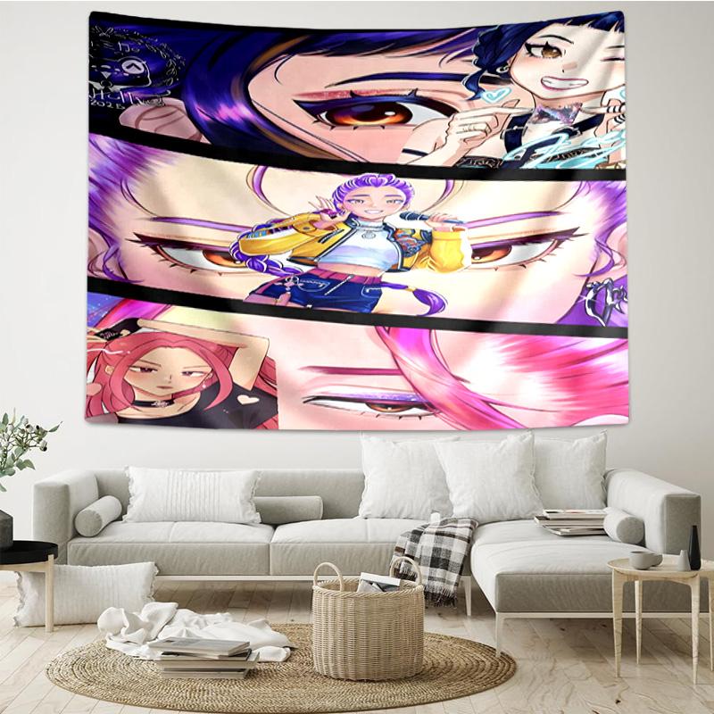 Kpop cartoon Tapestry Hanging for Bedroom,Livingroom, Playroom,Decor Art Room Wall Tapestry Holiday and Birthday Gifts