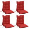 Low Back Chair Cushions 4 Pcs Red Oxford Fabric