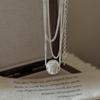 S925 Sterling Silver Niche Design Sense Retro Cat Eye Bead Necklace Korean Style Basic Collarbone Chain