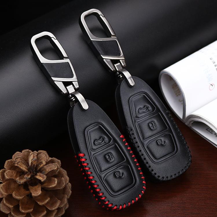 Genuine Leather Smart Key Case for Ford Ecosport & New Mondeo