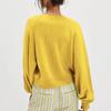Women's Round Neck Long Sleeve Knit Sweater Loose Fit Button Detail Henley Pullover Top