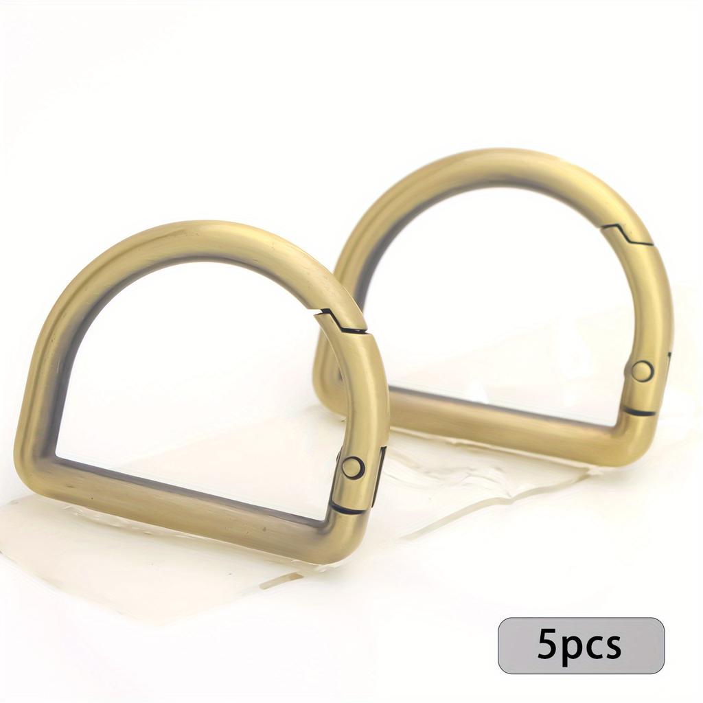 5pcs Spring D Ring Clips for Purse Metal Snap Hook Buckle for Shoulder Bag Wallet Keychain Dog Chain