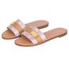 LOUIS VUITTON Lock It Slide Slippers Women's Pink Brown 1ABV19