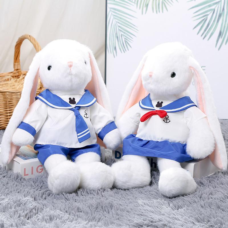 Plush Navy Rabbit Toy Cute Cartoon Girl Children Birthday Holiday Gift Doll