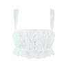 Women's Spring White Lace Cami Top & Ruffle Trim Embroidered Skirt Set