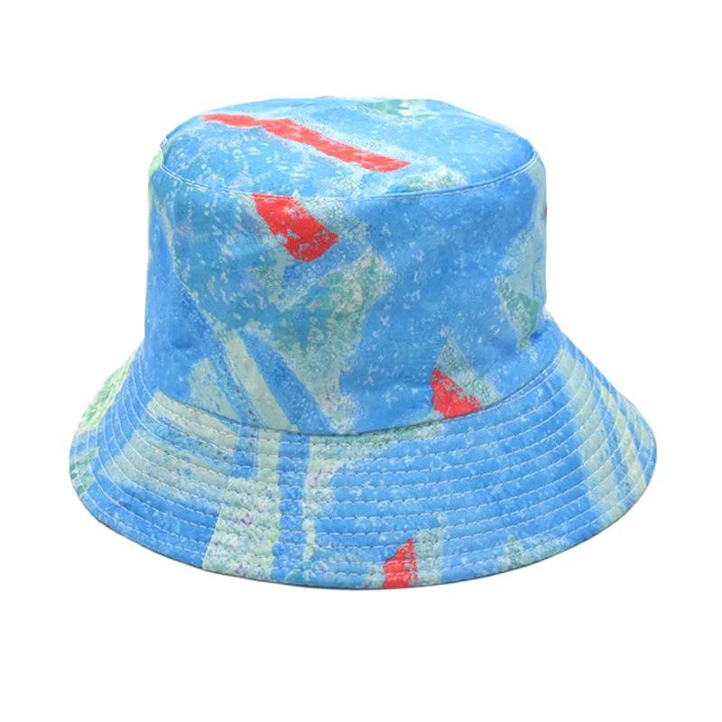 Spring and Summer Polyester Print Bucket Hat Fisherman Hat Outdoor Travel Sun Cap for Men and Women 256
