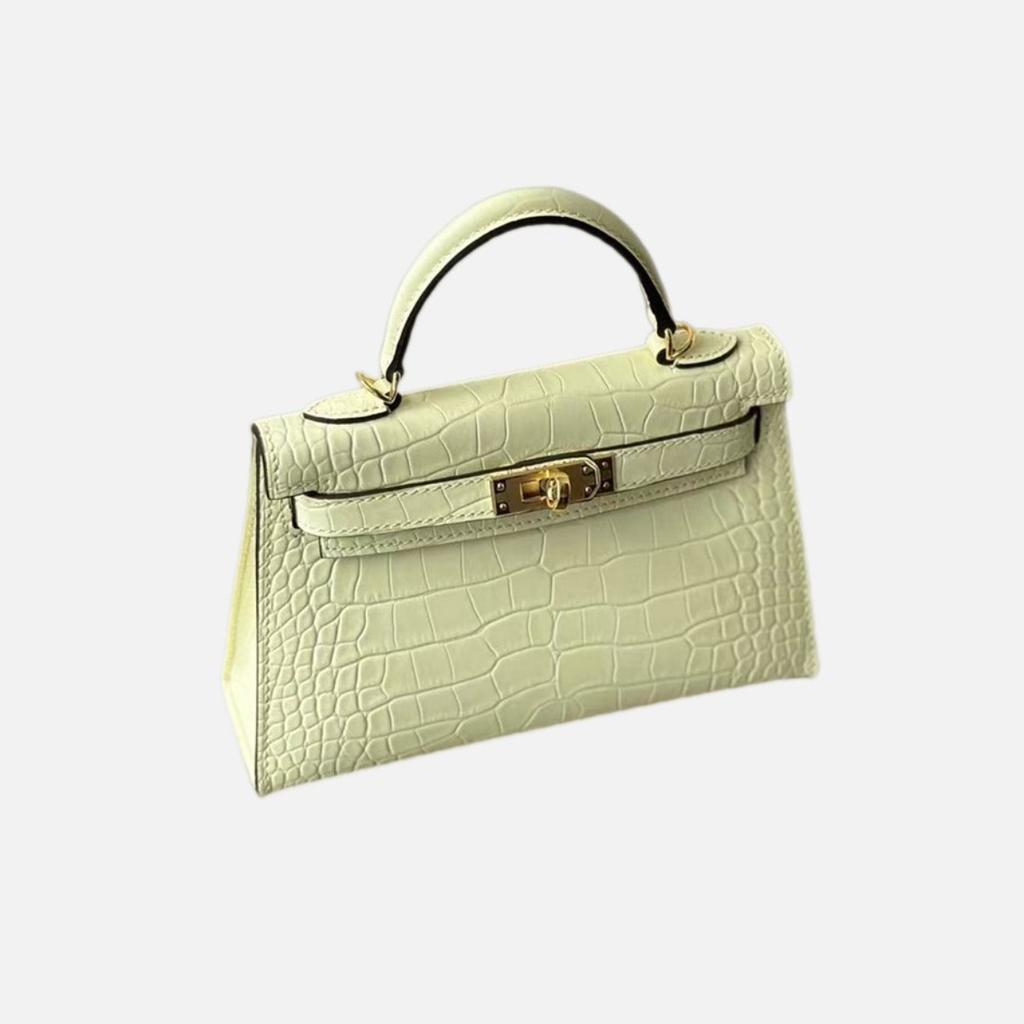 Kelli druhá generace 19cm vzor krokodýlí první vrstva hovězí kůže taška přes rameno messenger dámská taška high-end taška