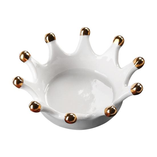 

Crown Jewelry Tray Anti-scratch Exquisite Workmanship Decorative Ring Earrings Display Crown Plate for Bedroom белый