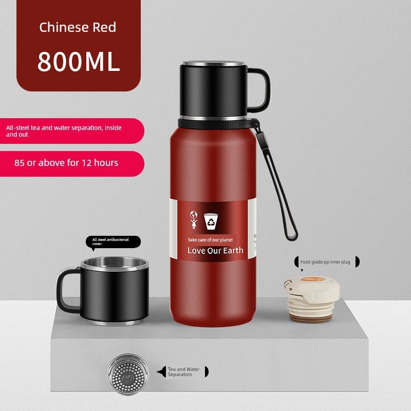 

Large-Capacity Thermos Cup for Men, High-End 316 Stainless Steel Tea Cup for Women, All-Steel Large-Capacity Water Kettle, Portable Water Cup Red 800ml