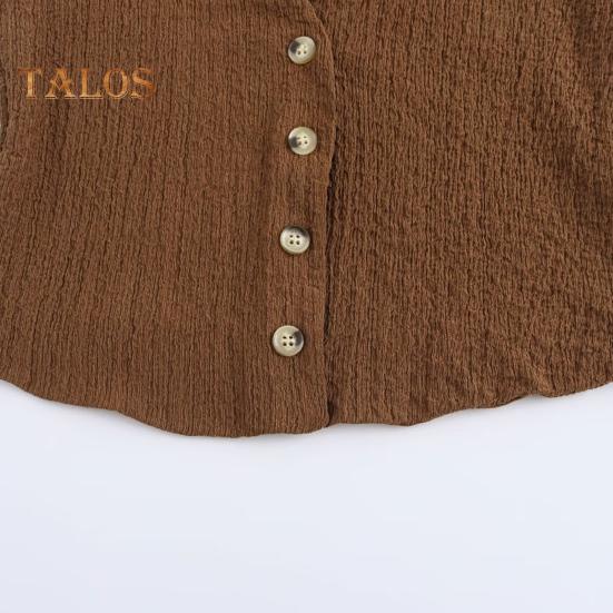 Vest Top for Women Vintage Tank Crop Top V Neck Button Down Waistcoat Retro Casual Sleeveless Cardigan