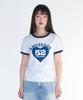 AMES-WORLDWIDE 52 Heart Ringer Crop Tee Blue
