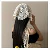 Slim Fit Hip Curtain Lace Trim Apron Wrap Skirt Trendy Triangular Headscarf  Women