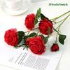 European 3heads Peony Multicolors 48*8cm/65cm Bridal Bouquet Flowers PINK Fake Peony Flower Wedding Table Decoration