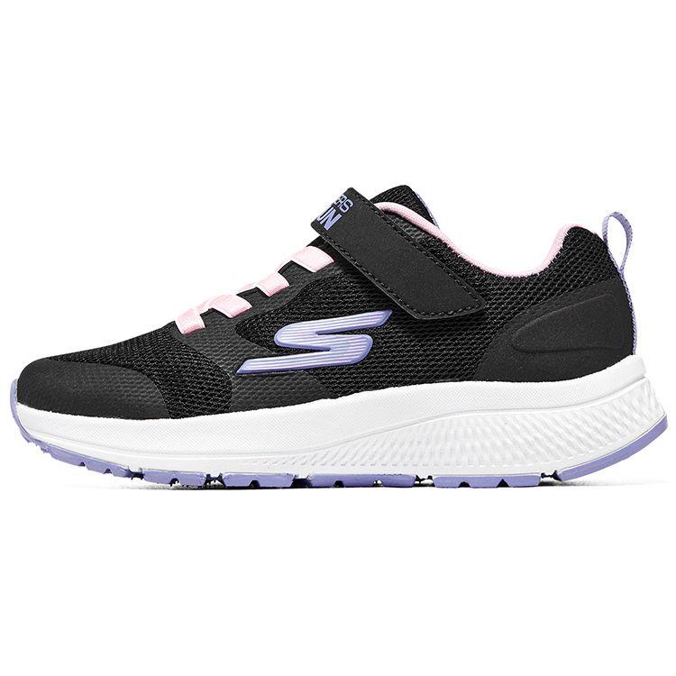 Skechers Girls Lace-Up Comfortable Simple Shock Absorbing Durable Low-Top Running Shoes Kids sneakers Black Purple 302409L-BKMT 27.5